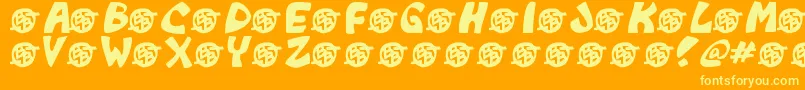 Fonte Monkeyboy – fontes amarelas em um fundo laranja