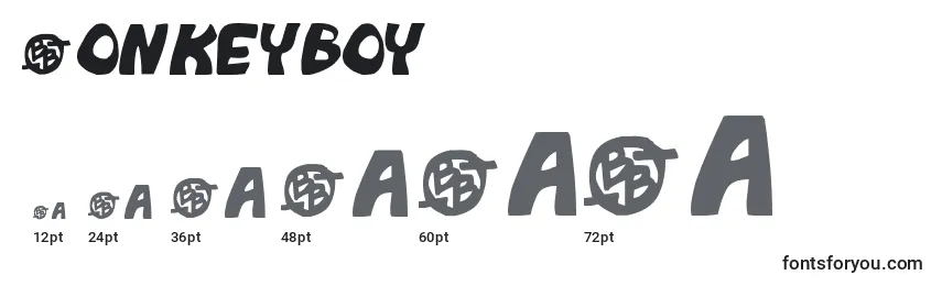Monkeyboy (134767) Font Sizes