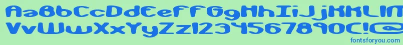 monkphon Font – Blue Fonts on Green Background