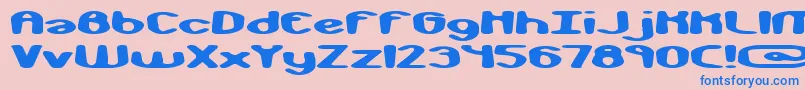 monkphon Font – Blue Fonts on Pink Background