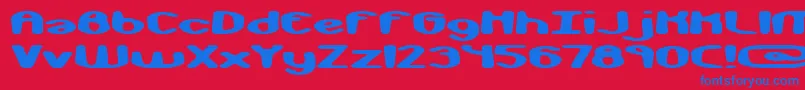 monkphon Font – Blue Fonts on Red Background