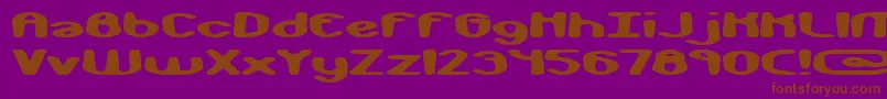 monkphon-Schriftart – Braune Schriften auf violettem Hintergrund