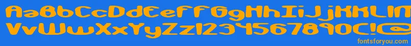 monkphon Font – Orange Fonts on Blue Background