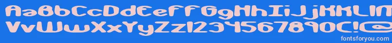 monkphon Font – Pink Fonts on Blue Background