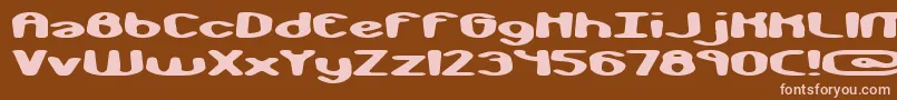 monkphon-fontti – vaaleanpunaiset fontit ruskealla taustalla
