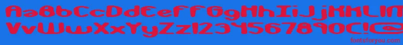 monkphon-fontti – punaiset fontit sinisellä taustalla