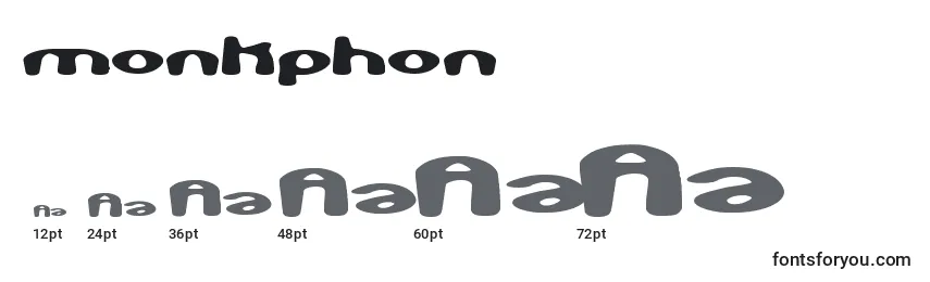 Monkphon (134768) Font Sizes