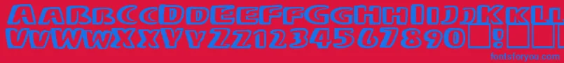 MONO Font – Blue Fonts on Red Background