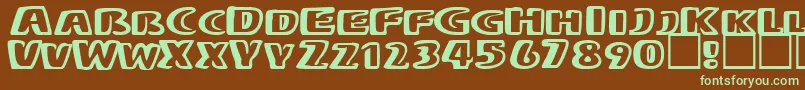 MONO Font – Green Fonts on Brown Background