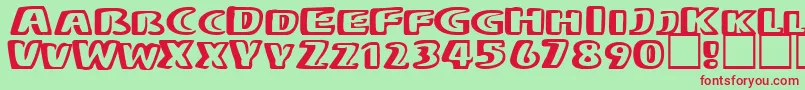 MONO Font – Red Fonts on Green Background