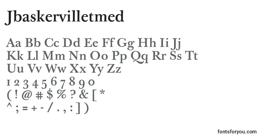 Czcionka Jbaskervilletmed – alfabet, cyfry, specjalne znaki