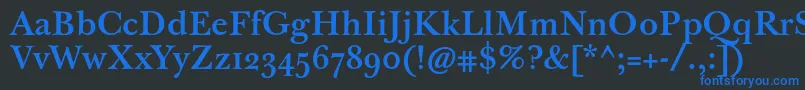 Jbaskervilletmed Font – Blue Fonts on Black Background