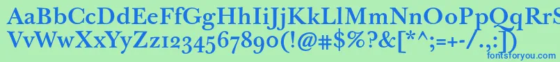 Шрифт Jbaskervilletmed – синие шрифты на зелёном фоне