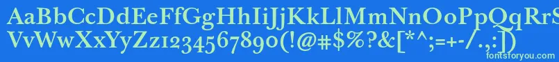 Jbaskervilletmed Font – Green Fonts on Blue Background