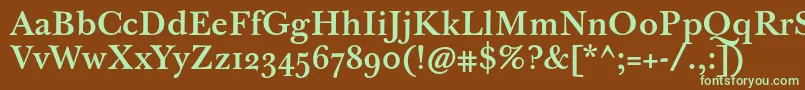 Czcionka Jbaskervilletmed – zielone czcionki na brązowym tle
