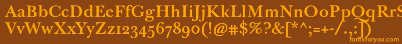 Jbaskervilletmed Font – Orange Fonts on Brown Background