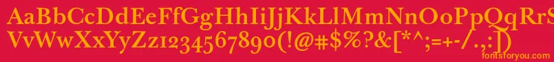 Jbaskervilletmed Font – Orange Fonts on Red Background