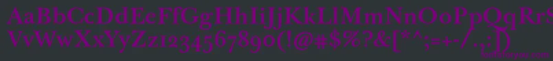 Шрифт Jbaskervilletmed – фиолетовые шрифты на чёрном фоне