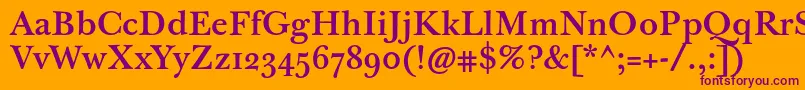 Jbaskervilletmed Font – Purple Fonts on Orange Background