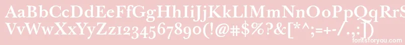 Jbaskervilletmed-Schriftart – Weiße Schriften auf rosa Hintergrund