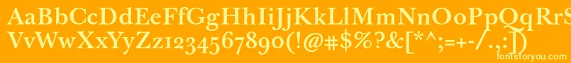 フォントJbaskervilletmed – オレンジの背景に黄色の文字