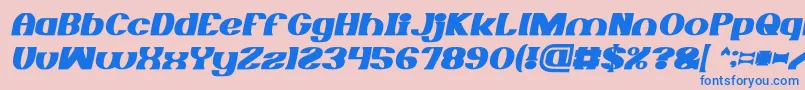 Fonte MONOCHROME Bold Italic – fontes azuis em um fundo rosa