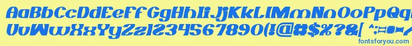 MONOCHROME Bold Italic Font – Blue Fonts on Yellow Background