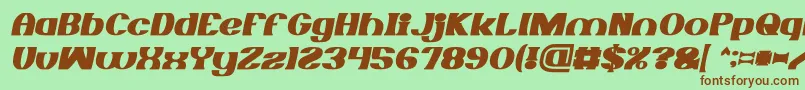 MONOCHROME Bold Italic Font – Brown Fonts on Green Background