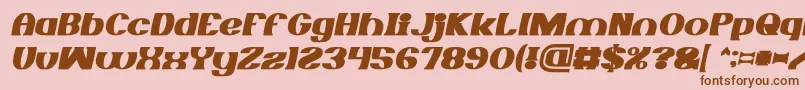 MONOCHROME Bold Italic Font – Brown Fonts on Pink Background