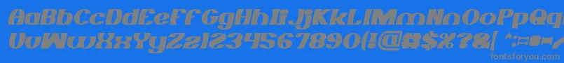 フォントMONOCHROME Bold Italic – 青い背景に灰色の文字