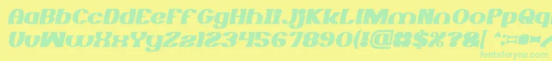 Fonte MONOCHROME Bold Italic – fontes verdes em um fundo amarelo