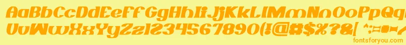 MONOCHROME Bold Italic Font – Orange Fonts on Yellow Background