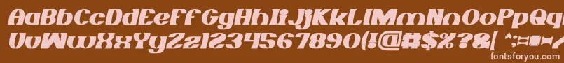 MONOCHROME Bold Italic-fontti – vaaleanpunaiset fontit ruskealla taustalla