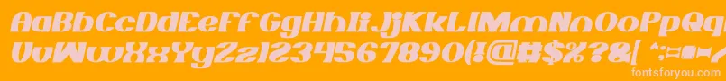 MONOCHROME Bold Italic-fontti – vaaleanpunaiset fontit oranssilla taustalla