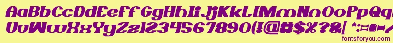 MONOCHROME Bold Italic Font – Purple Fonts on Yellow Background