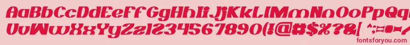 MONOCHROME Bold Italic Font – Red Fonts on Pink Background