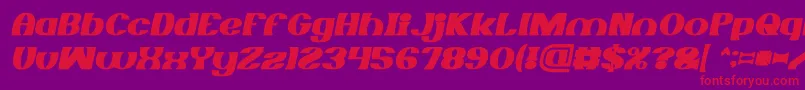 フォントMONOCHROME Bold Italic – 紫の背景に赤い文字