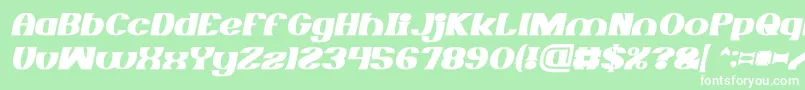 MONOCHROME Bold Italic-fontti – valkoiset fontit vihreällä taustalla