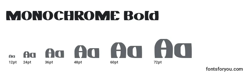 Размеры шрифта MONOCHROME Bold