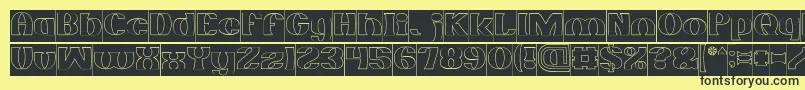 MONOCHROME Hollow Inverse Font – Black Fonts on Yellow Background