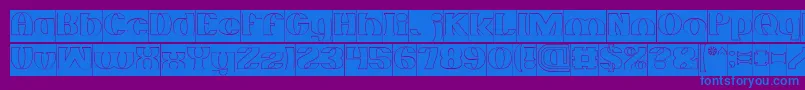 MONOCHROME Hollow Inverse Font – Blue Fonts on Purple Background