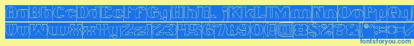 MONOCHROME Hollow Inverse Font – Blue Fonts on Yellow Background