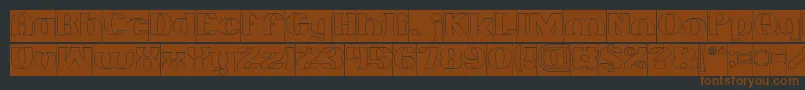 フォントMONOCHROME Hollow Inverse – 黒い背景に茶色のフォント