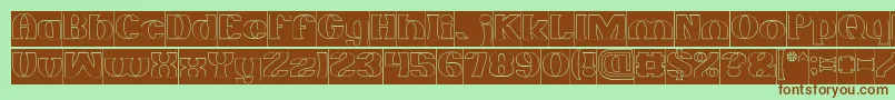 MONOCHROME Hollow Inverse Font – Brown Fonts on Green Background