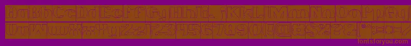 MONOCHROME Hollow Inverse-Schriftart – Braune Schriften auf violettem Hintergrund