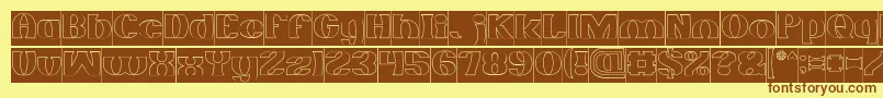 MONOCHROME Hollow Inverse Font – Brown Fonts on Yellow Background