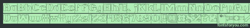 MONOCHROME Hollow Inverse-Schriftart – Grüne Schriften auf schwarzem Hintergrund