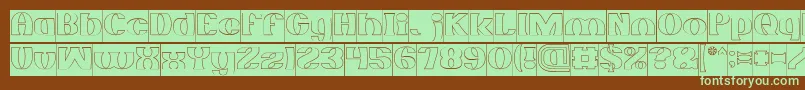 MONOCHROME Hollow Inverse Font – Green Fonts on Brown Background