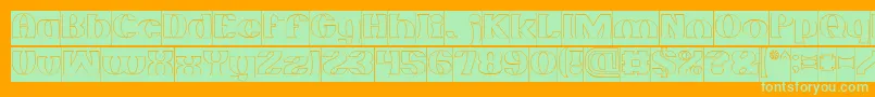 MONOCHROME Hollow Inverse Font – Green Fonts on Orange Background