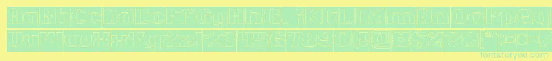 MONOCHROME Hollow Inverse Font – Green Fonts on Yellow Background